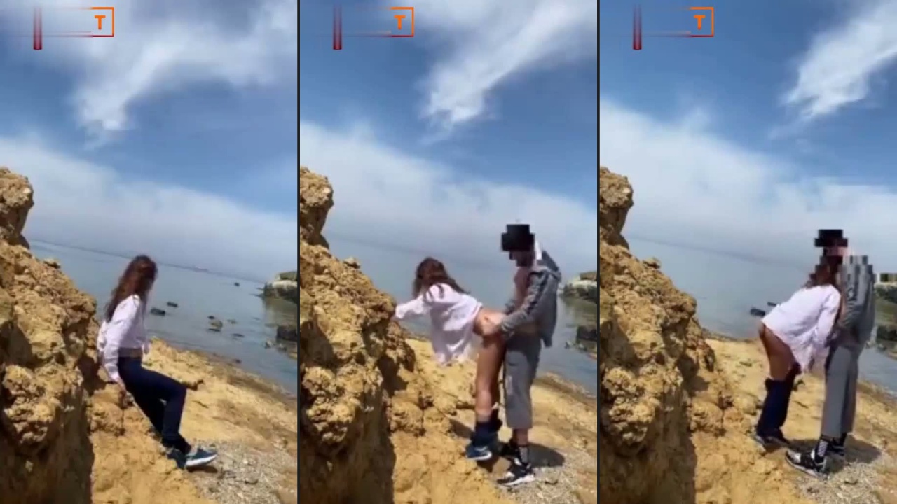 Genç çift kayalıklarda sikişiyor